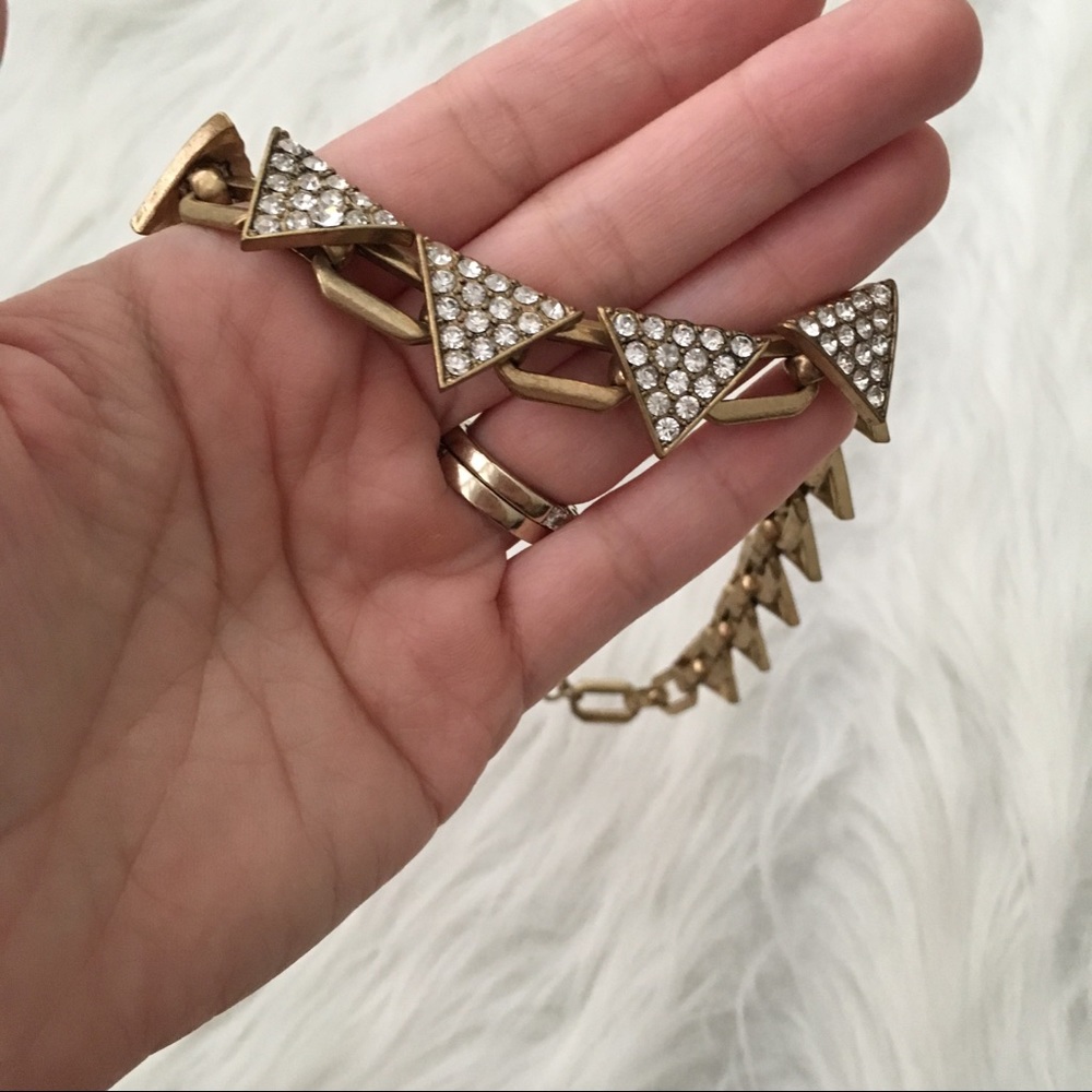 Gold Embellished Geometric Statement Necklace - image 7